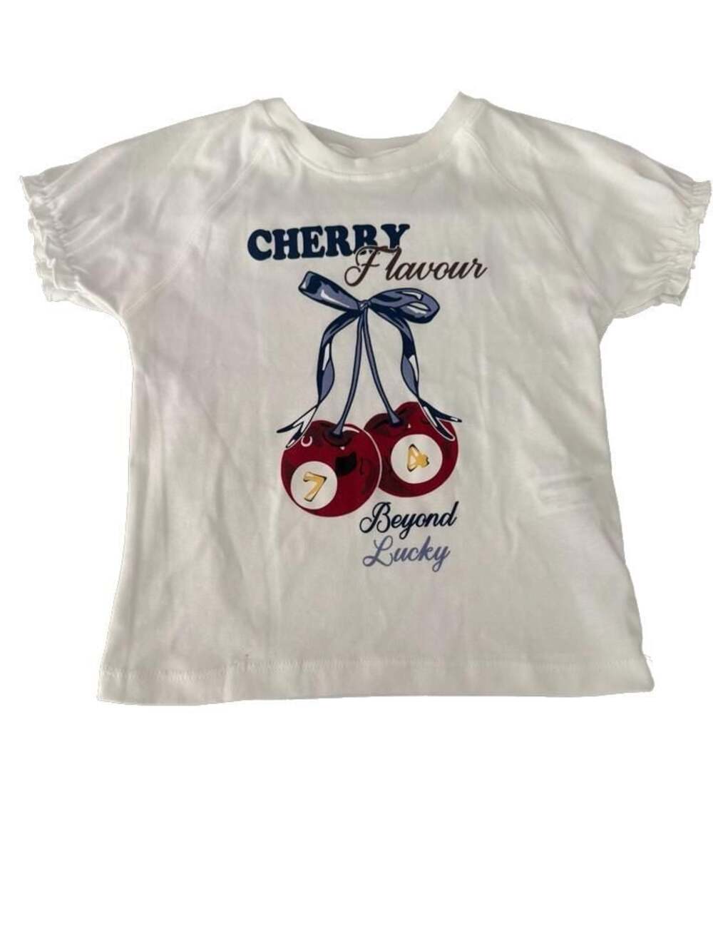 Zara Girls Cherry Flavour Graphic T-Shirt White 12-13 Years NEW